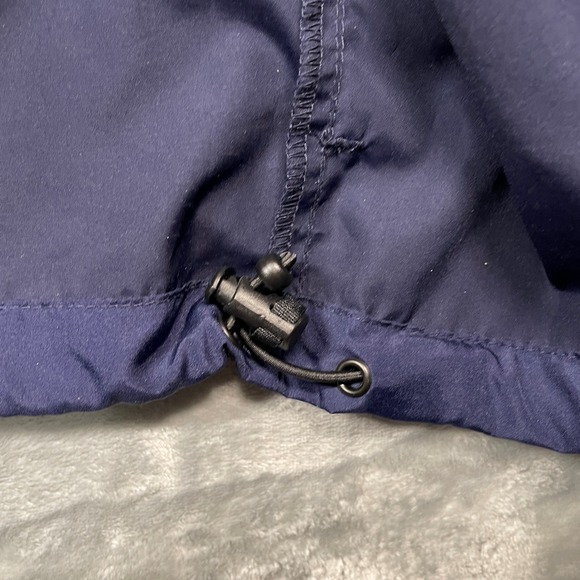 Eddie Bauer Men Navy Yellow Full Zip Windbreaker With Hood Jacket XL Lightweight - Picture 12 of 13